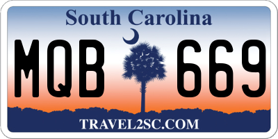 SC license plate MQB669