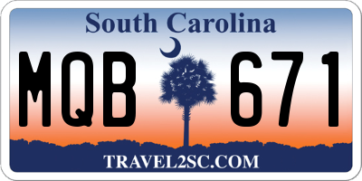 SC license plate MQB671