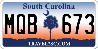 SC license plate MQB673