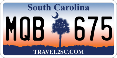 SC license plate MQB675