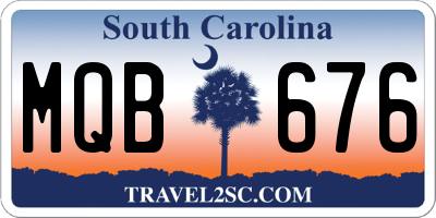 SC license plate MQB676