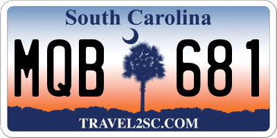 SC license plate MQB681