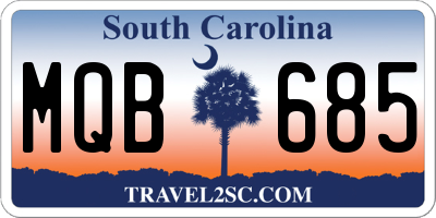 SC license plate MQB685