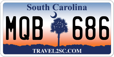 SC license plate MQB686