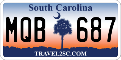 SC license plate MQB687