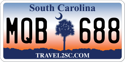 SC license plate MQB688