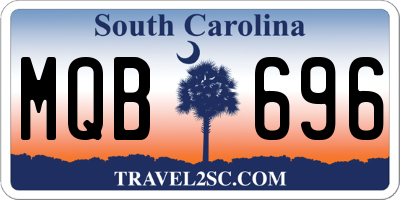 SC license plate MQB696
