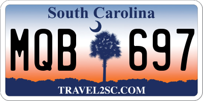 SC license plate MQB697