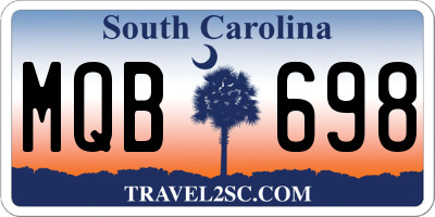 SC license plate MQB698