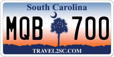 SC license plate MQB700