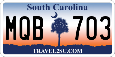 SC license plate MQB703