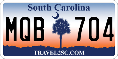 SC license plate MQB704