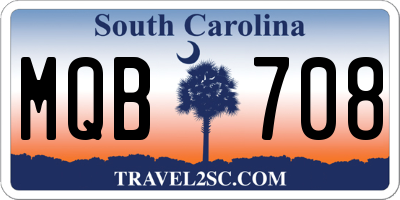 SC license plate MQB708