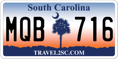 SC license plate MQB716