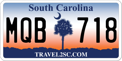 SC license plate MQB718