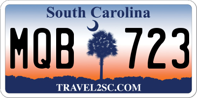 SC license plate MQB723