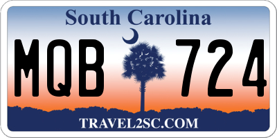 SC license plate MQB724