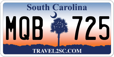 SC license plate MQB725