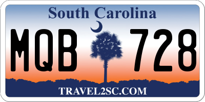SC license plate MQB728