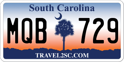 SC license plate MQB729