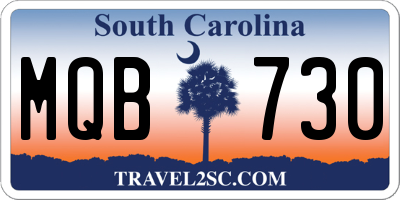 SC license plate MQB730