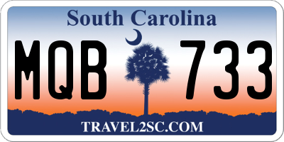 SC license plate MQB733