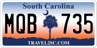 SC license plate MQB735
