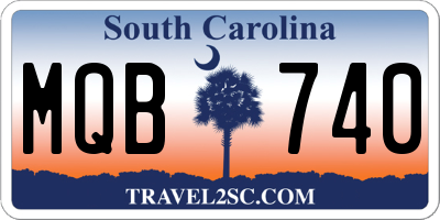 SC license plate MQB740