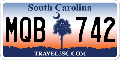 SC license plate MQB742