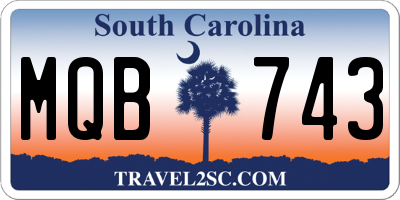 SC license plate MQB743