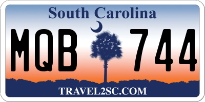 SC license plate MQB744