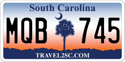 SC license plate MQB745