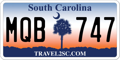 SC license plate MQB747