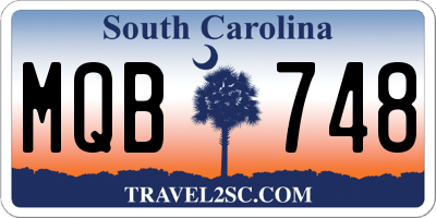 SC license plate MQB748