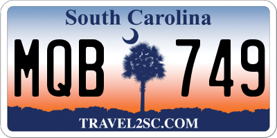 SC license plate MQB749