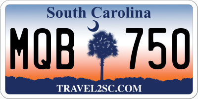 SC license plate MQB750