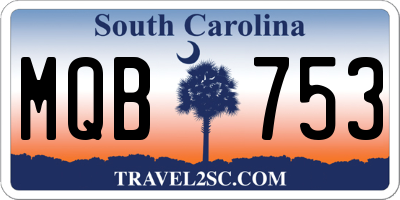 SC license plate MQB753
