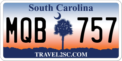 SC license plate MQB757
