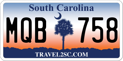 SC license plate MQB758