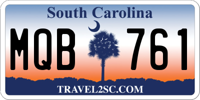 SC license plate MQB761