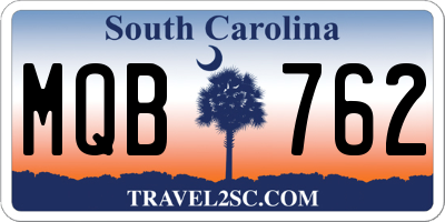 SC license plate MQB762