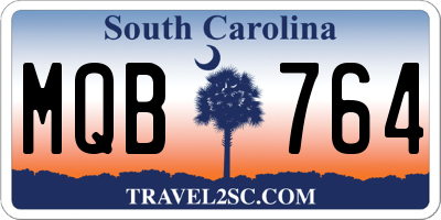 SC license plate MQB764
