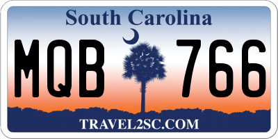 SC license plate MQB766