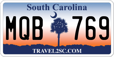 SC license plate MQB769