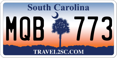 SC license plate MQB773