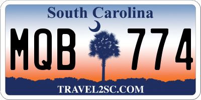 SC license plate MQB774