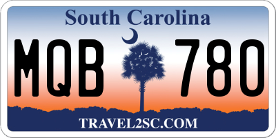 SC license plate MQB780