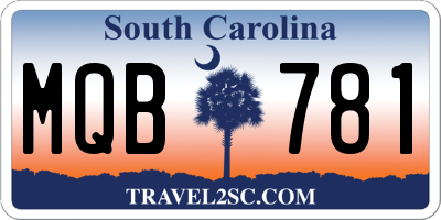SC license plate MQB781