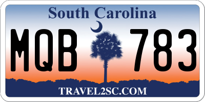 SC license plate MQB783