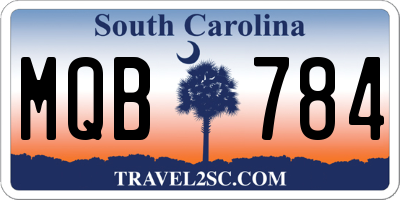 SC license plate MQB784